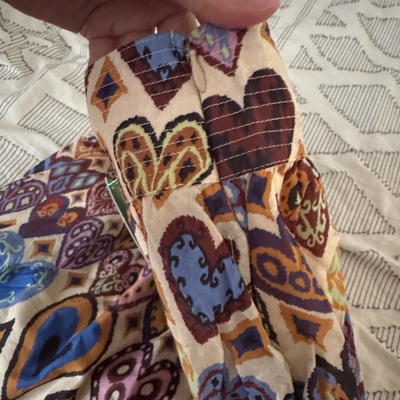 NWT Farm Rio Cream Hearts Ikat Midi Skirt - Picture 7 of 7